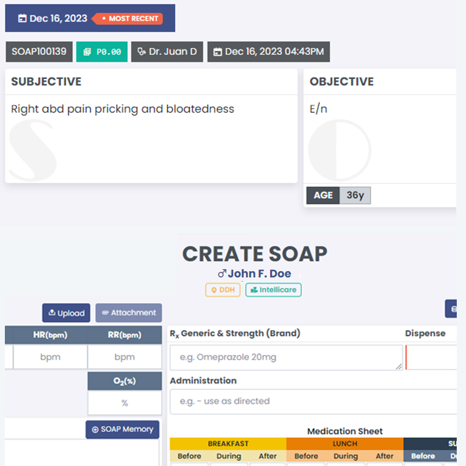 SOAP page with form inputs showing example input data